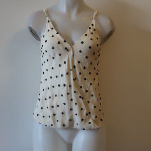 CHELSEA FLOWER SEQUIN SILK STRAP TANK TOP XS *